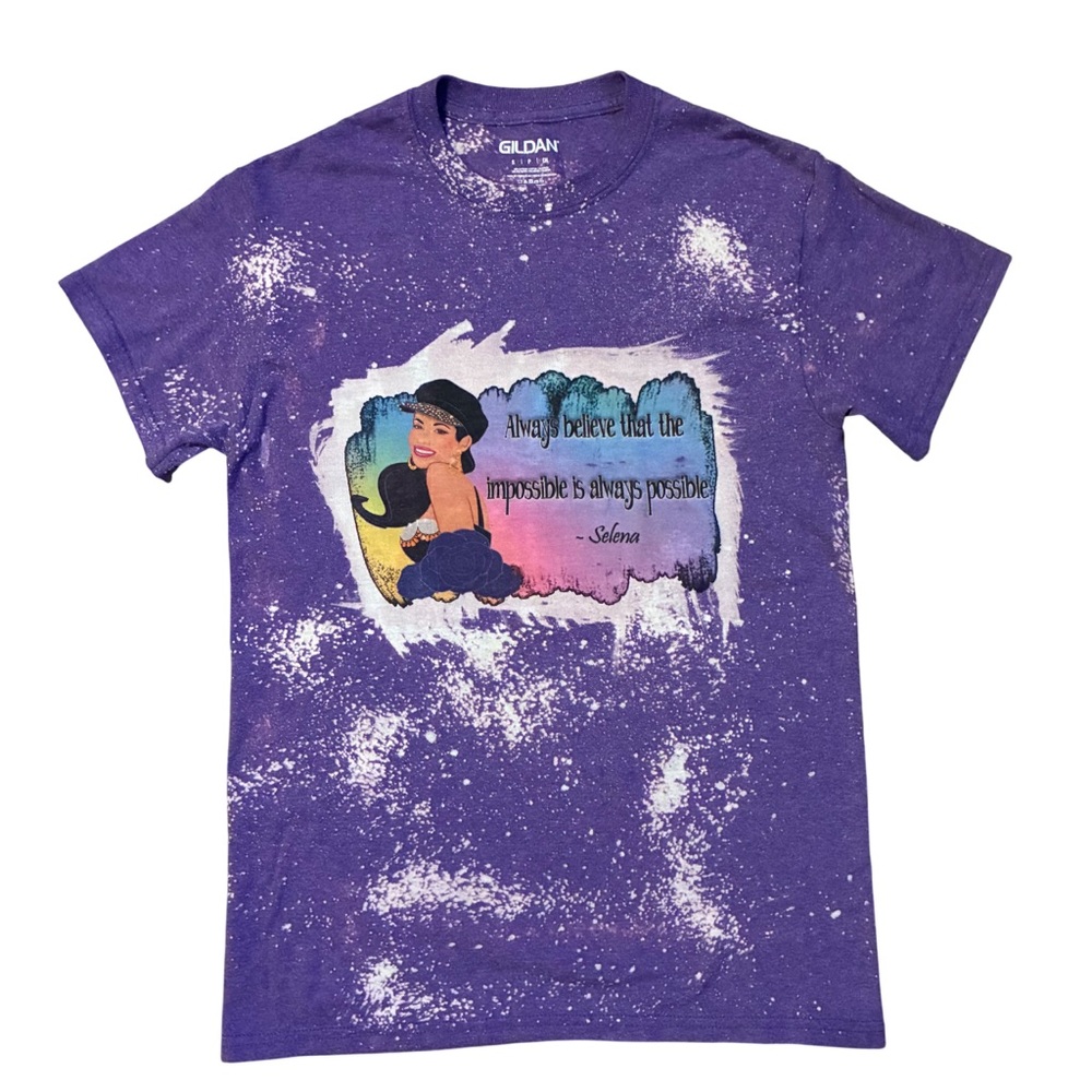Selena Quintanilla Purple T- Shirt “Always Believe The Impossible Is Possible”